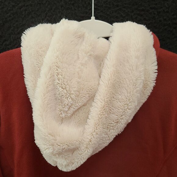 Green Tea Womens Hoodie Red Size Large Cotton Shell Polyester Lining Long Sleeve - Picture 12 of 12